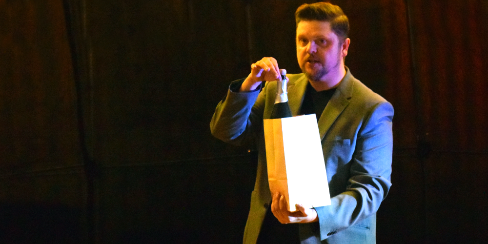 Magician at a trade show